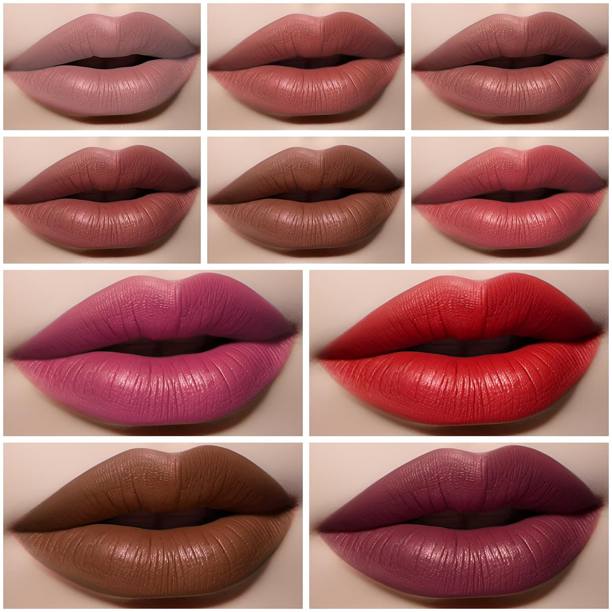 Matte Lip Crayon Set, 10PCS Lip Liner High Pigment Long Lasting Lipstick Pencil (SET A, 10 Count (Pack of 1))