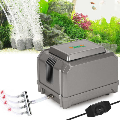 Aquarium Air Pump 10W/15W 0.025Mpa/0.03Mpa Powerful Adjustable Fish Tank Air Pump 4 Outlets Oxygen Aerator for Medium