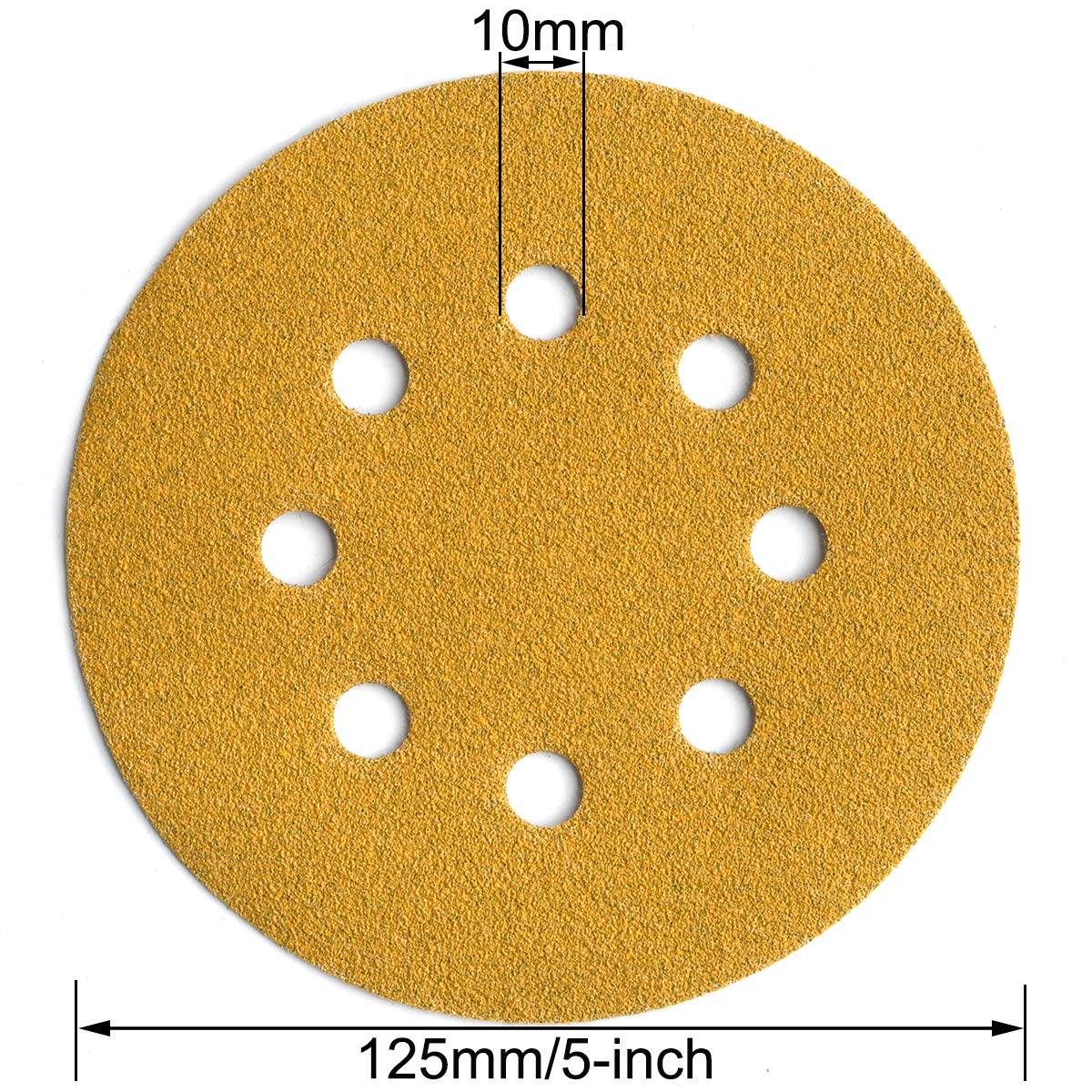 5-Inch 8-Hole Hook and Loop Sanding Discs 100-Grit, 100-Pack