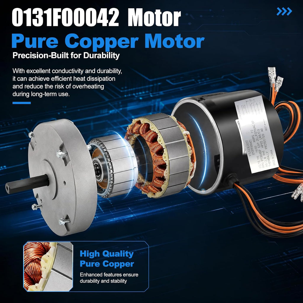 0131F00042SP Blower Motor, 1/2HP 7A 1130RPM 115V