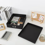 Black Scrapbook Photo Storage Box with Lid, 14.8x13x3.7 In
