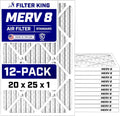 20x25x1 Air Filter (MERV 8) (12-Pack) Dust & Allergy Control AC Furnace Filters, MADE IN USA, HVAC, Pleated