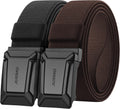 JUKMO 2 Pack Men's Stretch Tactical Belt, 1.5" Nylon Web with Flip Buckle