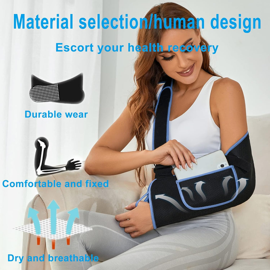Arm Sling Shoulder Immobilizer - Rotator Cuff Support Brace - Comfortable Medical Sling for Shoulder Injury,Left and