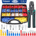 1100PCS Wire Connector Kit with Crimping Tool, Copper Insulated Electrical Wire Terminals - Ring, Butt, Spade, Fork