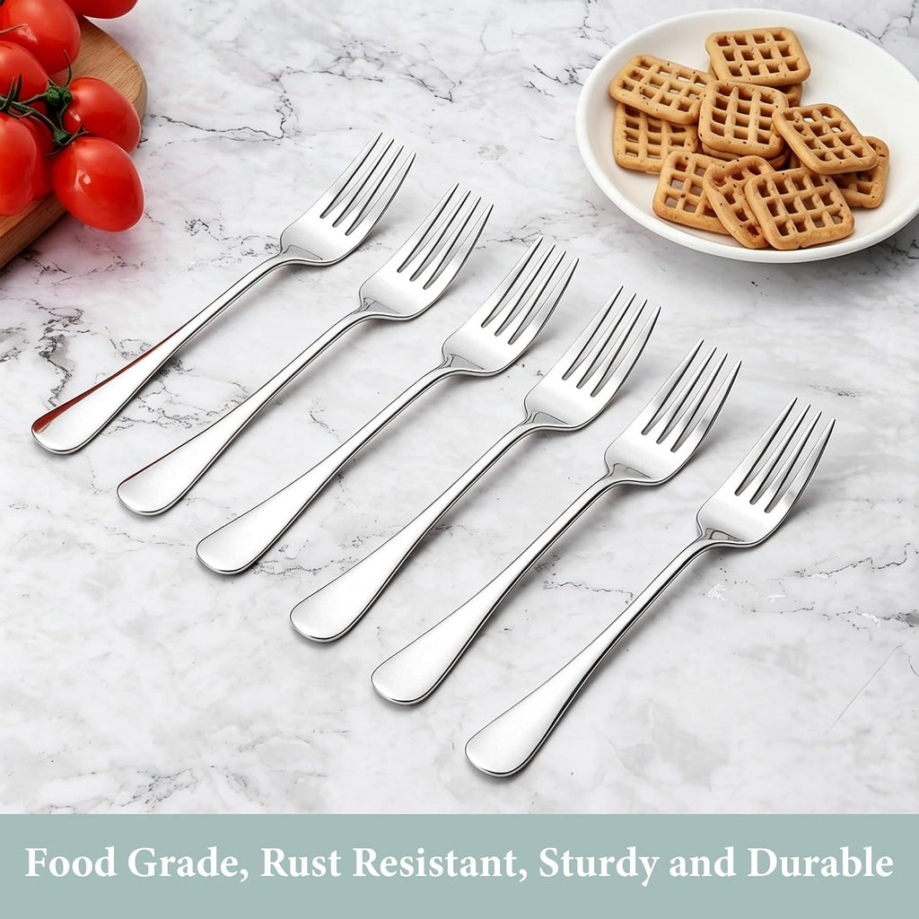24 Piece Stainless Steel Salad Forks 6.75In, Small Dinner Forks Set