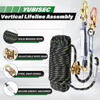 Vertical Lifeline Assembly 150FT, Fall Protection Rope Safety Lanyard