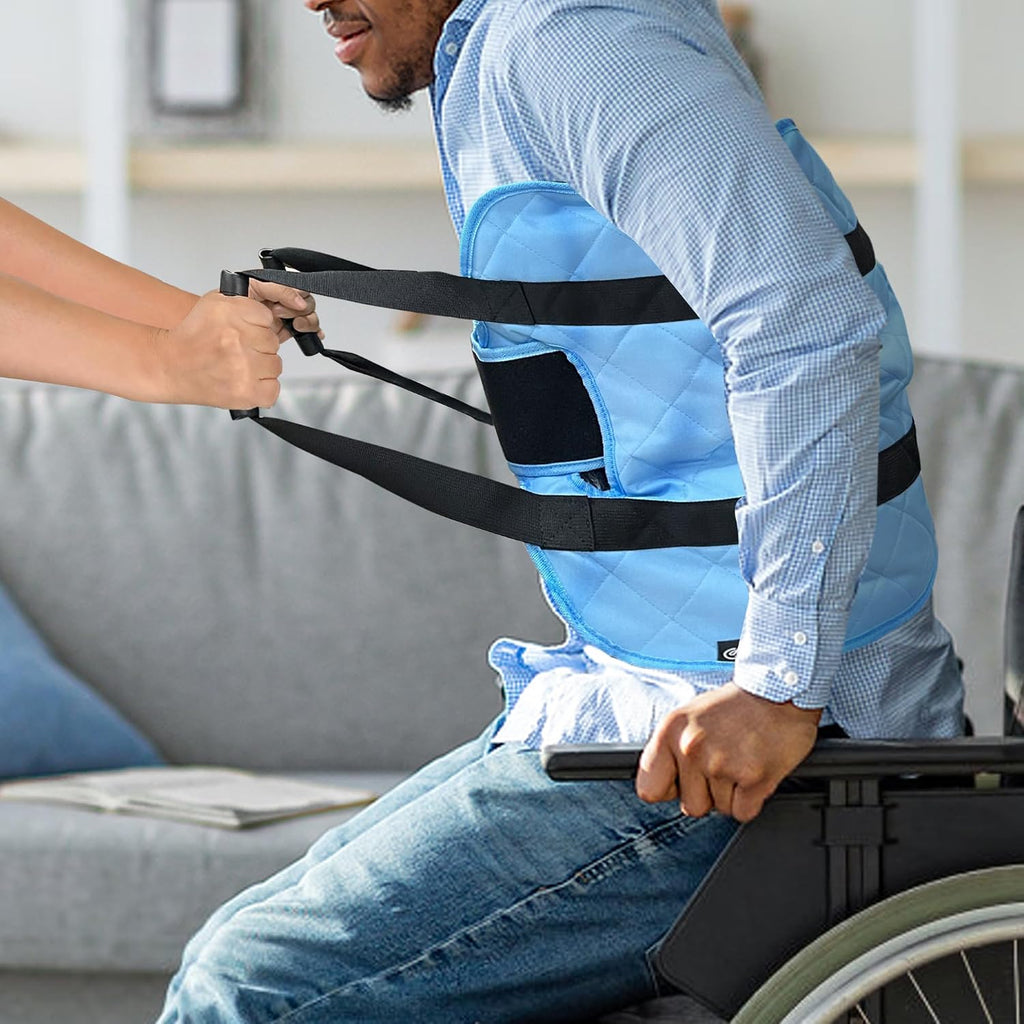 Transfer Sling Padded Gait Belt, Breathable Oxford Non-Slip Lift Aid with Handles&Fixing Belt, Lightweight Mobility
