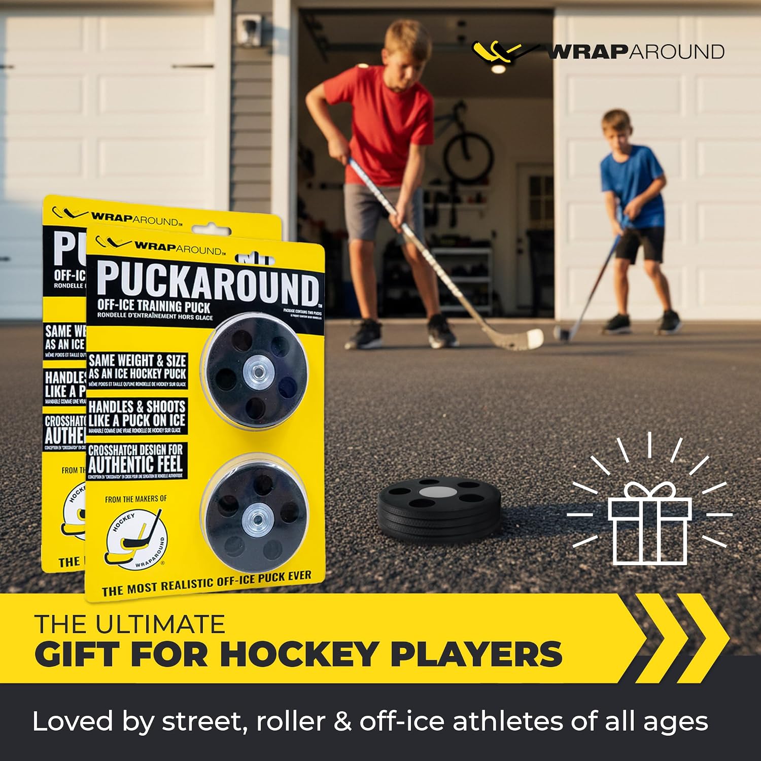 Puckaround Street & Roller Hockey Puck, Real Ice Feel | Durable for Stickhandling & Shooting – Hockey Game & Training