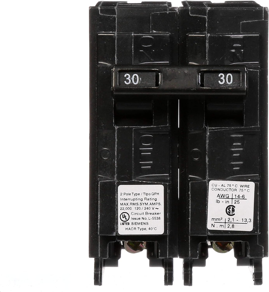 SIEMENS Q230H 30-Amp Double Pole 22kA Type QPH Circuit Breaker