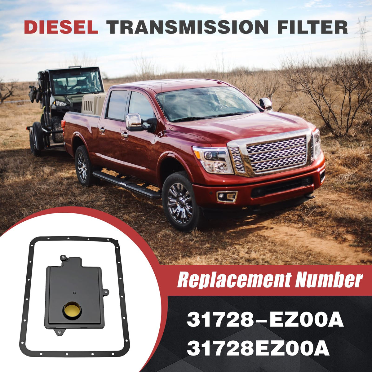 31728EZ00A Diesel Transmission Filter for Nissan Titan 5.0L Cummins