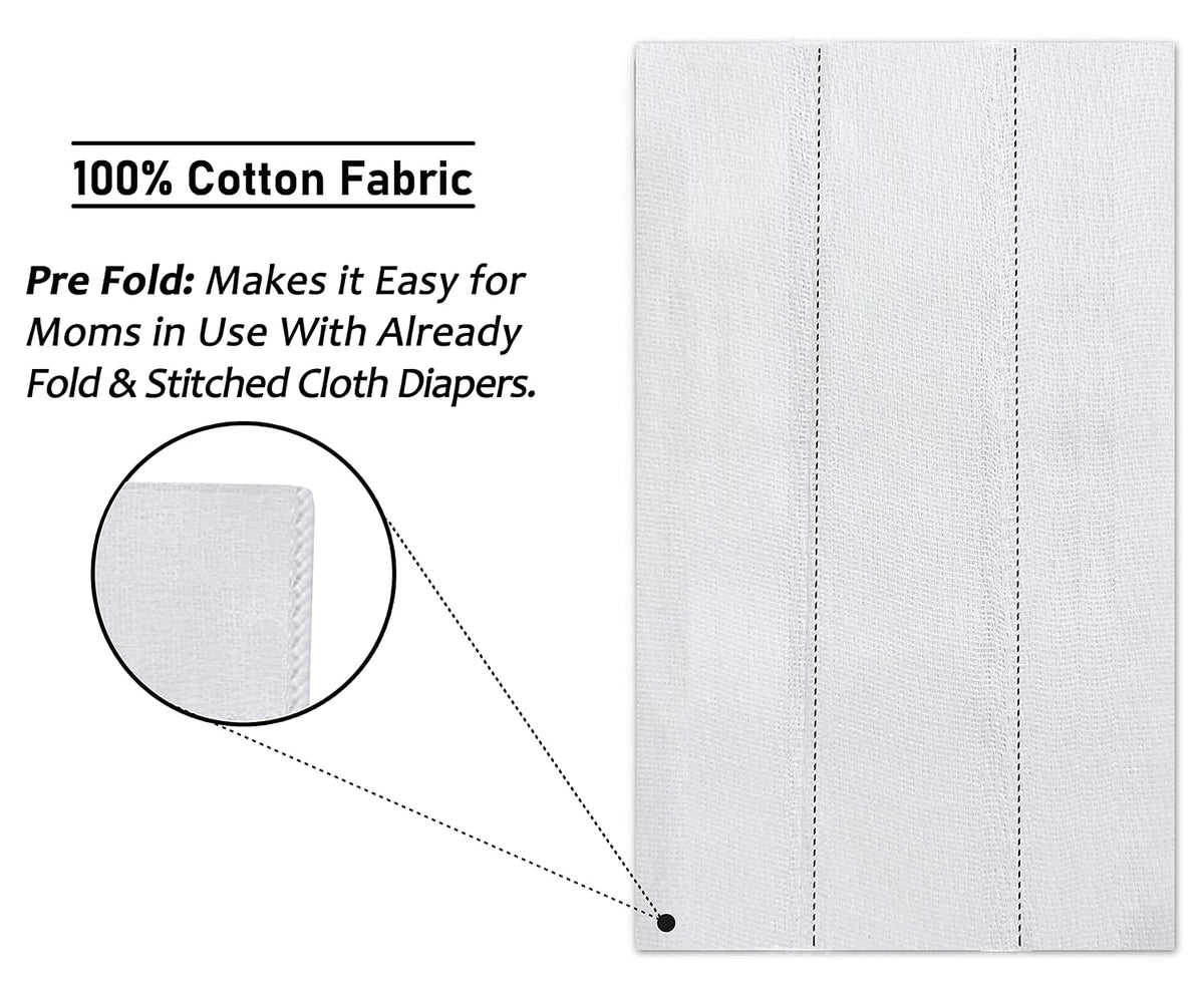 Cloth Diapers 10 Pack Prefold 100% Cotton 13"x19" Unisex Birdseye