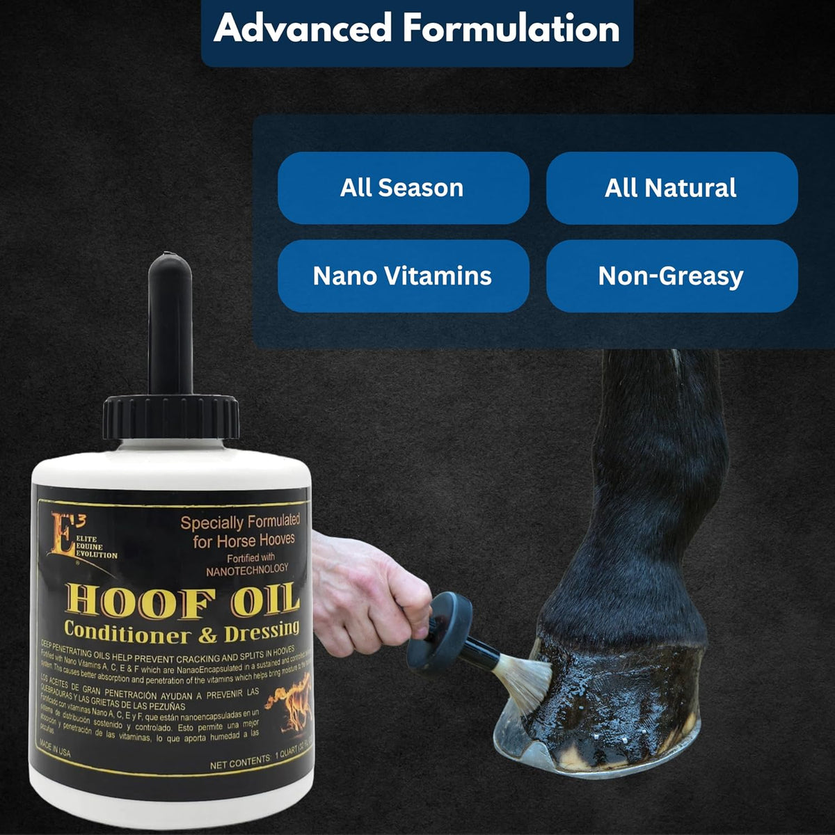 Hoof Conditioner & Dressing Oil 32 oz, Expert Formula for Nourishing & Protecting Horse Hooves, Deep Conditioning for