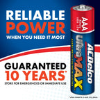 ACDelco UltraMAX 20-Count Triple AAA Batteries, Alkaline Battery with Advanced Technology for Home and Office