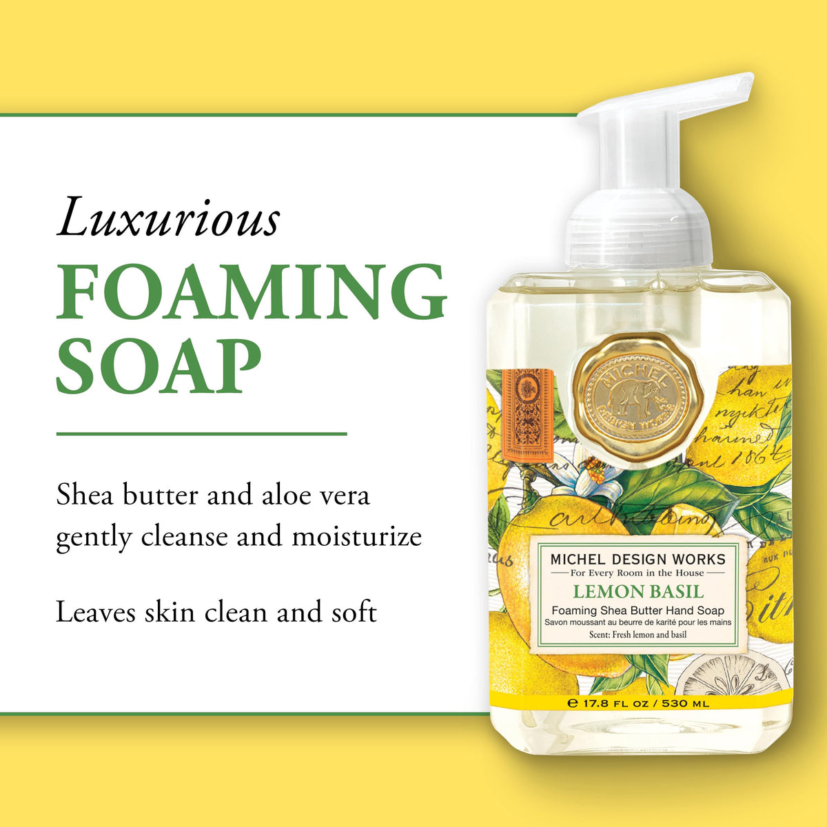 Foaming Hand Soap, Lemon Basil, 3-Pack