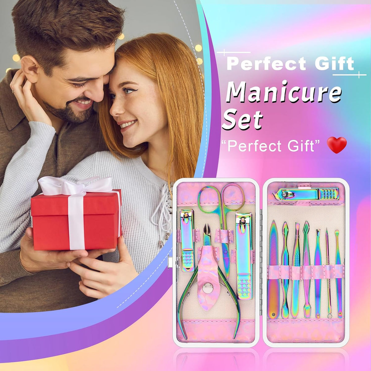 12-Piece Manicure Set, Professional Nail Clipper Kit with Travel Case