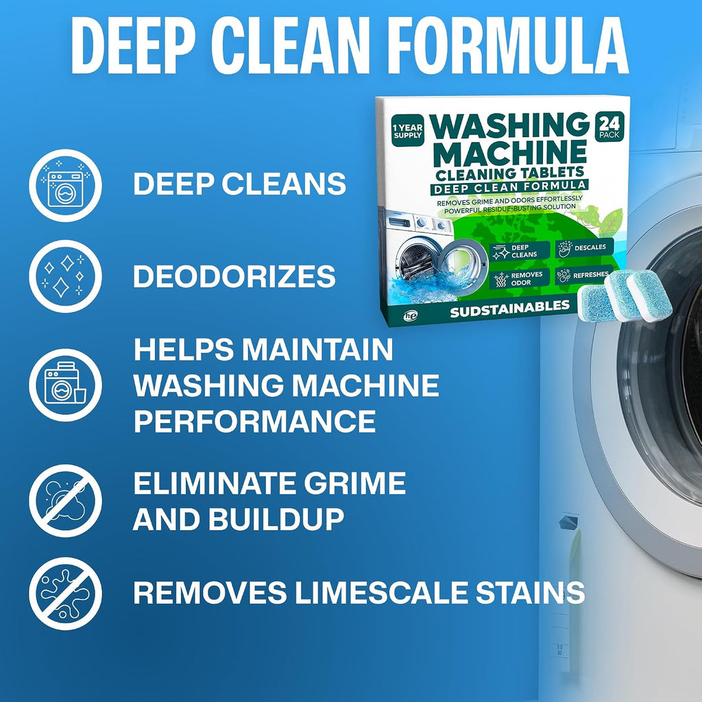 Washing Machine Cleaner Tablets, 24 Count
