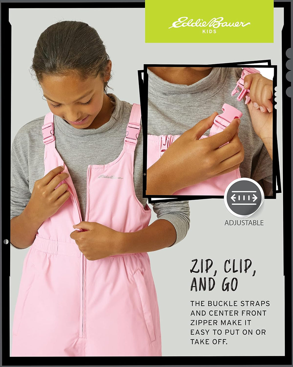 Eddie Bauer Kids Snow Bib - Insulated Waterproof Kids Snow Suit - Cozy Outdoor Activewear Overalls for Girls and Boys