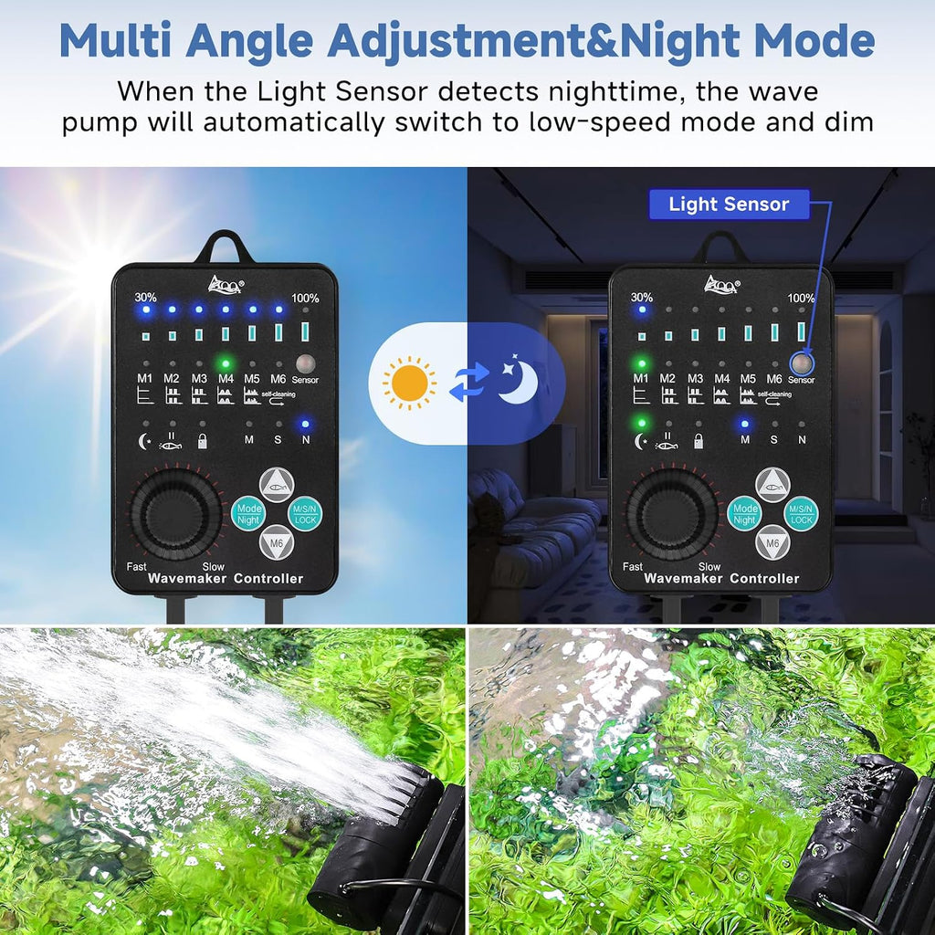 Aquarium Wave Maker Magnetic Adjustable Cross Flow Pump, 15W