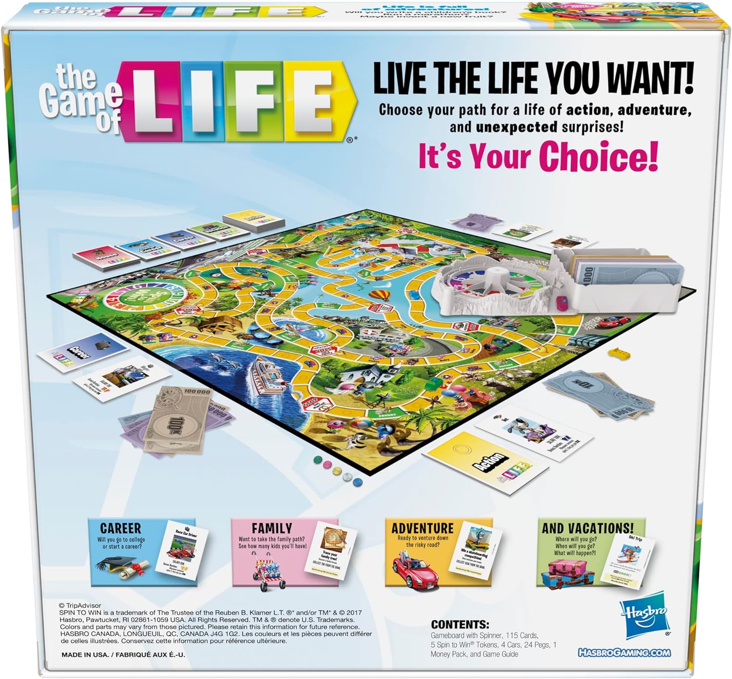 Hasbro Gaming The Game of Life Board Game, Family Games for Kids Ages 8+, Includes 31 Careers, Family Board Games for