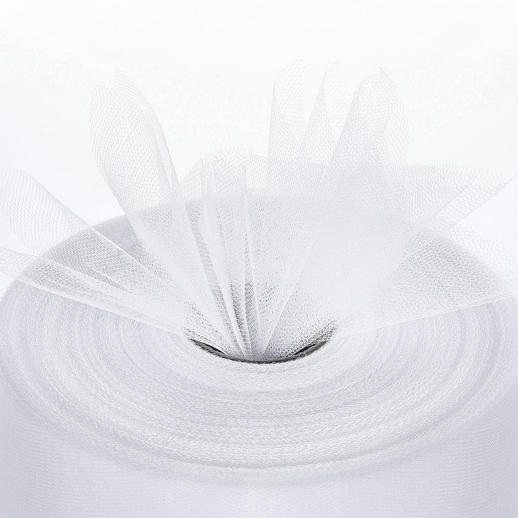 Tulle Fabric Roll, 6” by 200 Yards Tulle Roll(White)