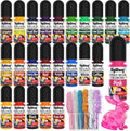 Epoxy Resin Color Pigment – 24 Colors Liquid Epoxy Dye Set with 6 Glitters, Highly Concentrated, Non-Toxic Resin