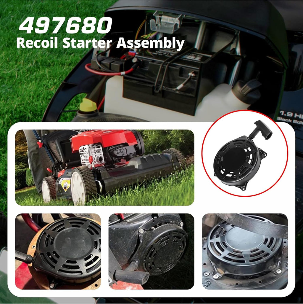 DYC 497680 Recoil Starter Compatible with Briggs & Stratton 497680/498144/497830 Pull Start for 6.75 HP Engines Craftsman, Toro, Troy-Bilt TB210/TB230 Replaces Oregon 31-068, Rotary 12368