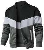Men's Lightweight Jacket Casual Bomber Jacket Color Block Varsity Coat