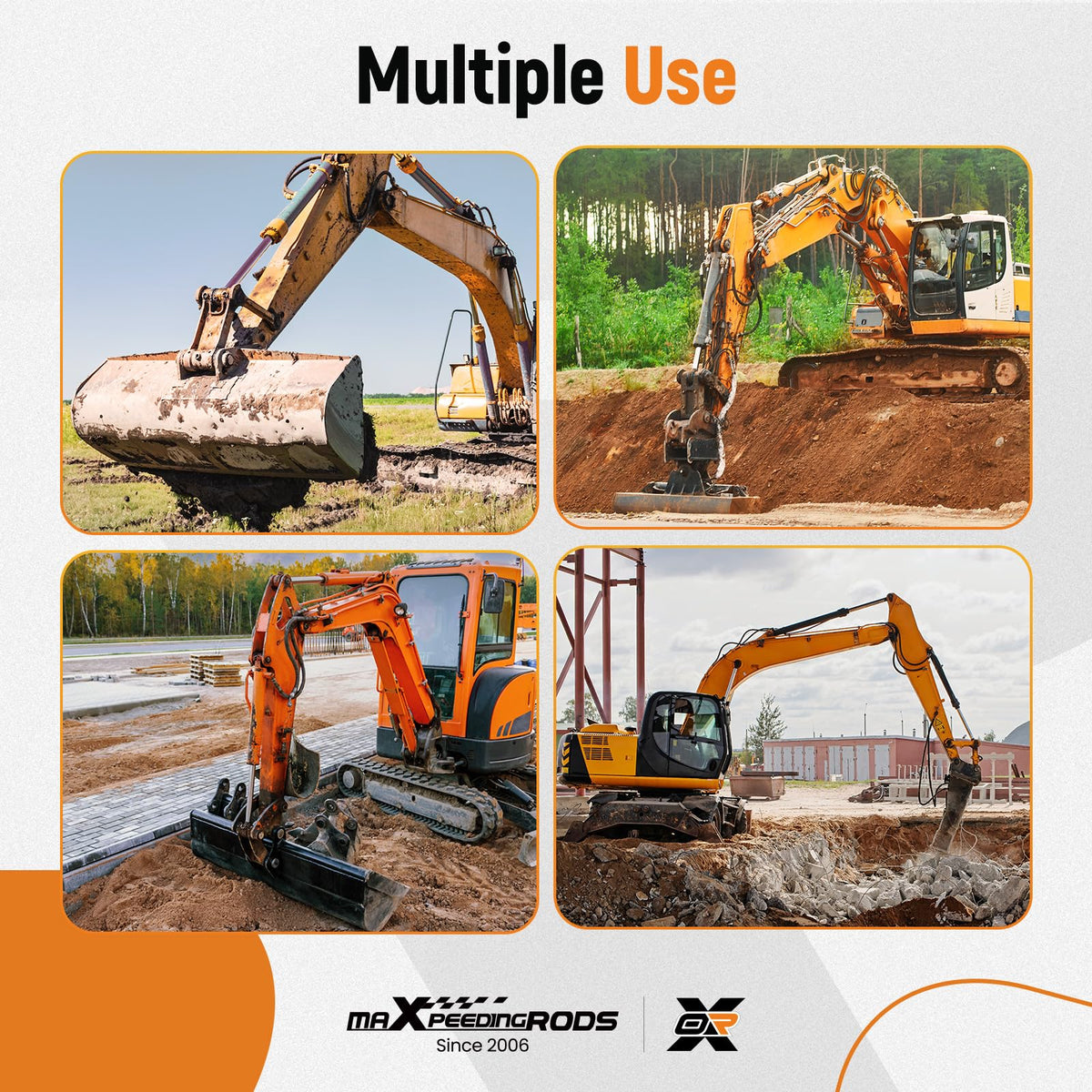maXpeedingrods Quick Attach Bucket Ears KX057-2 pcs Attachment with/Without Base Compatible with Kubota U55 KX191
