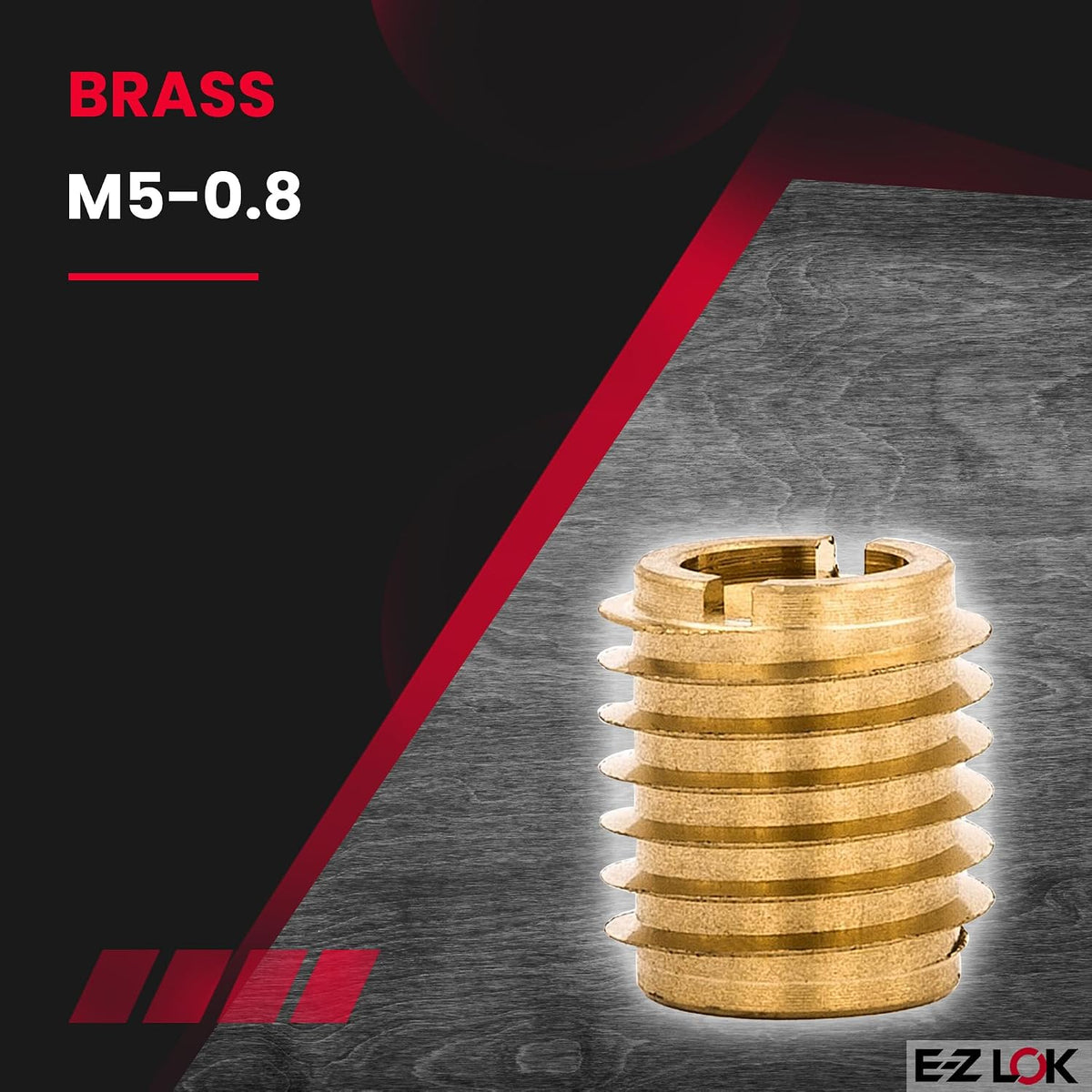 E-Z LOK Knife Thread Insert for Hard Wood, M5-0.8, 0.500 in, 10 ct