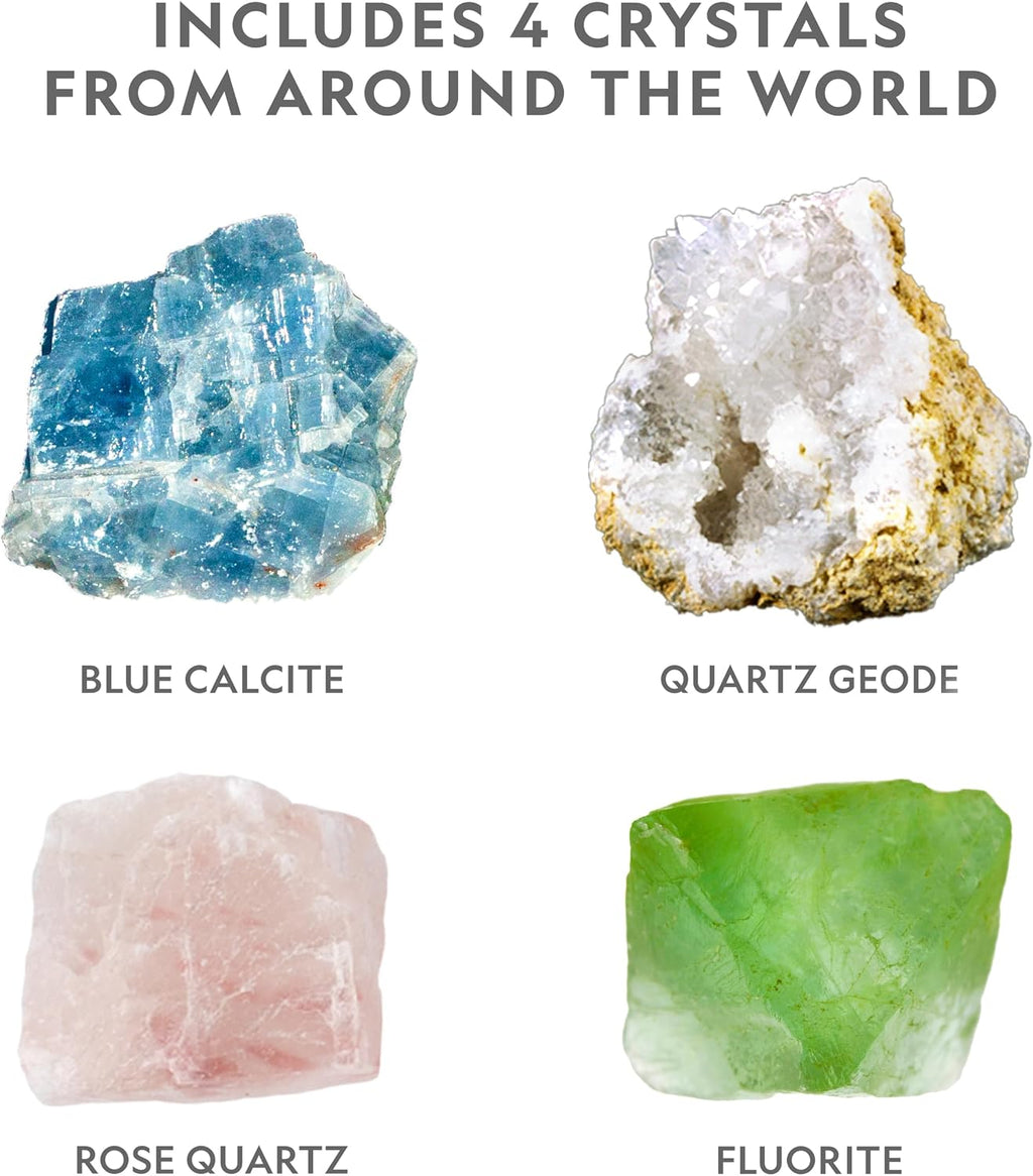 National Geographic Mega Crystal Growing Kit with 6 Crystals for Kids 8-12 | Glow-in-the-Dark Crystal, Light-Up Night