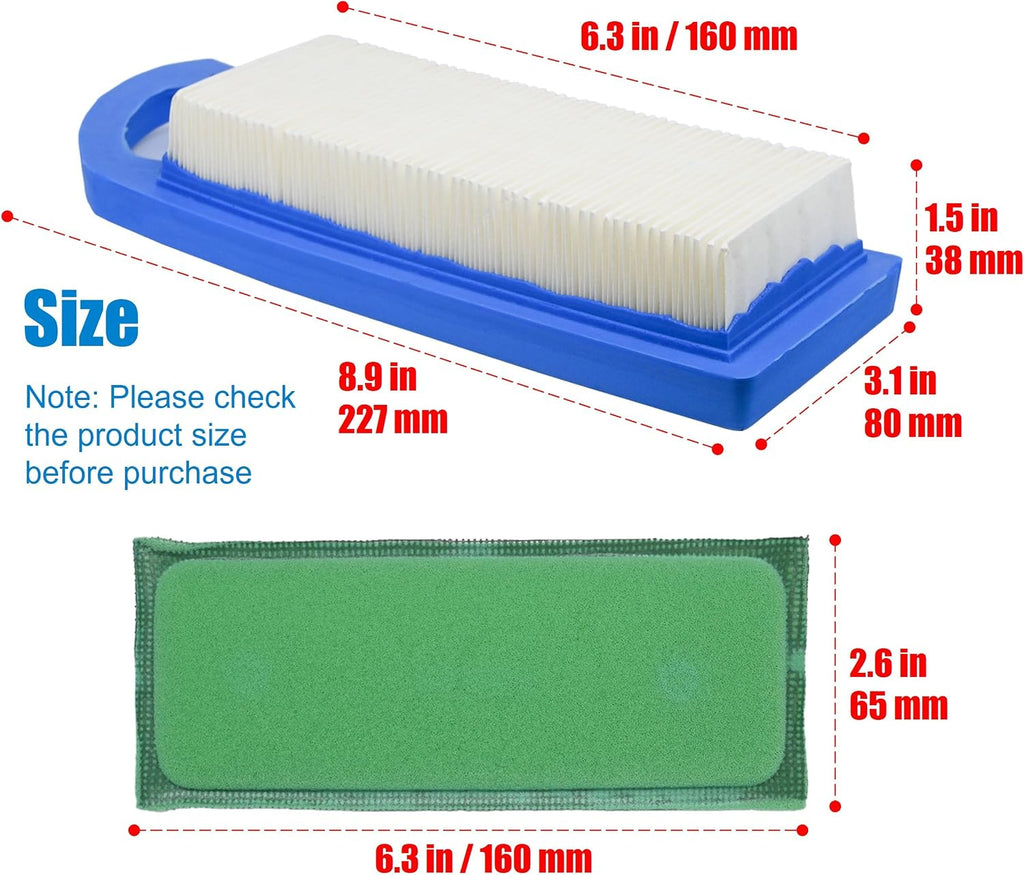 LA115 L100 697153 Air Filter Replacement for John Deere Briggs and Straton | LA110 LA105 LA100 GY20573 Oil Change Kit