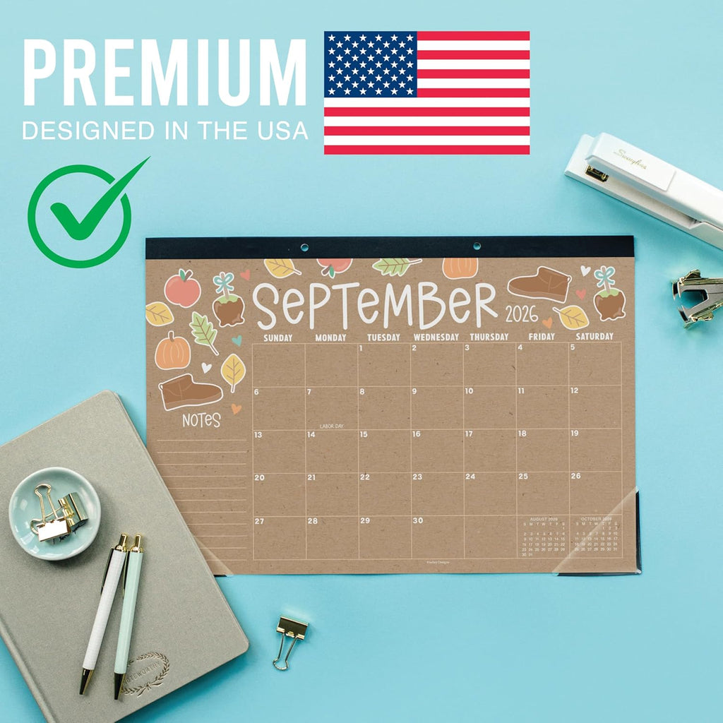 Large Teacher Desk Calendar 2026-2027 - Desktop Calendar 2026, 18-Month Desk Calendars for Home, Office & Classroom
