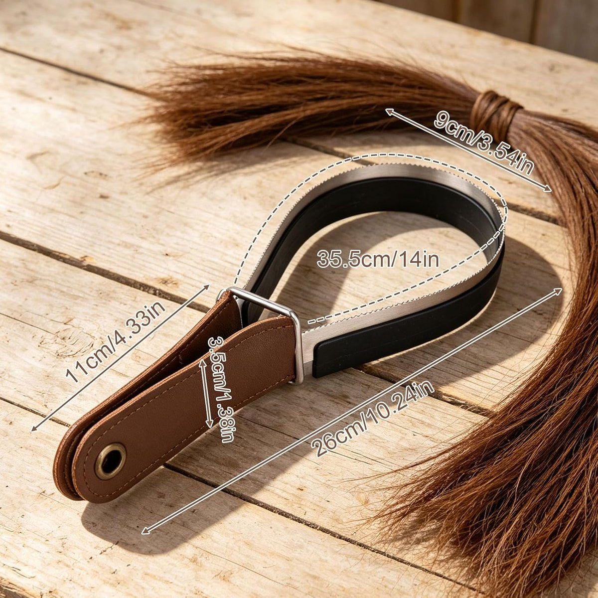 Horse Shedding Brush, Dual Sided Stainless Steel Grooming Tool