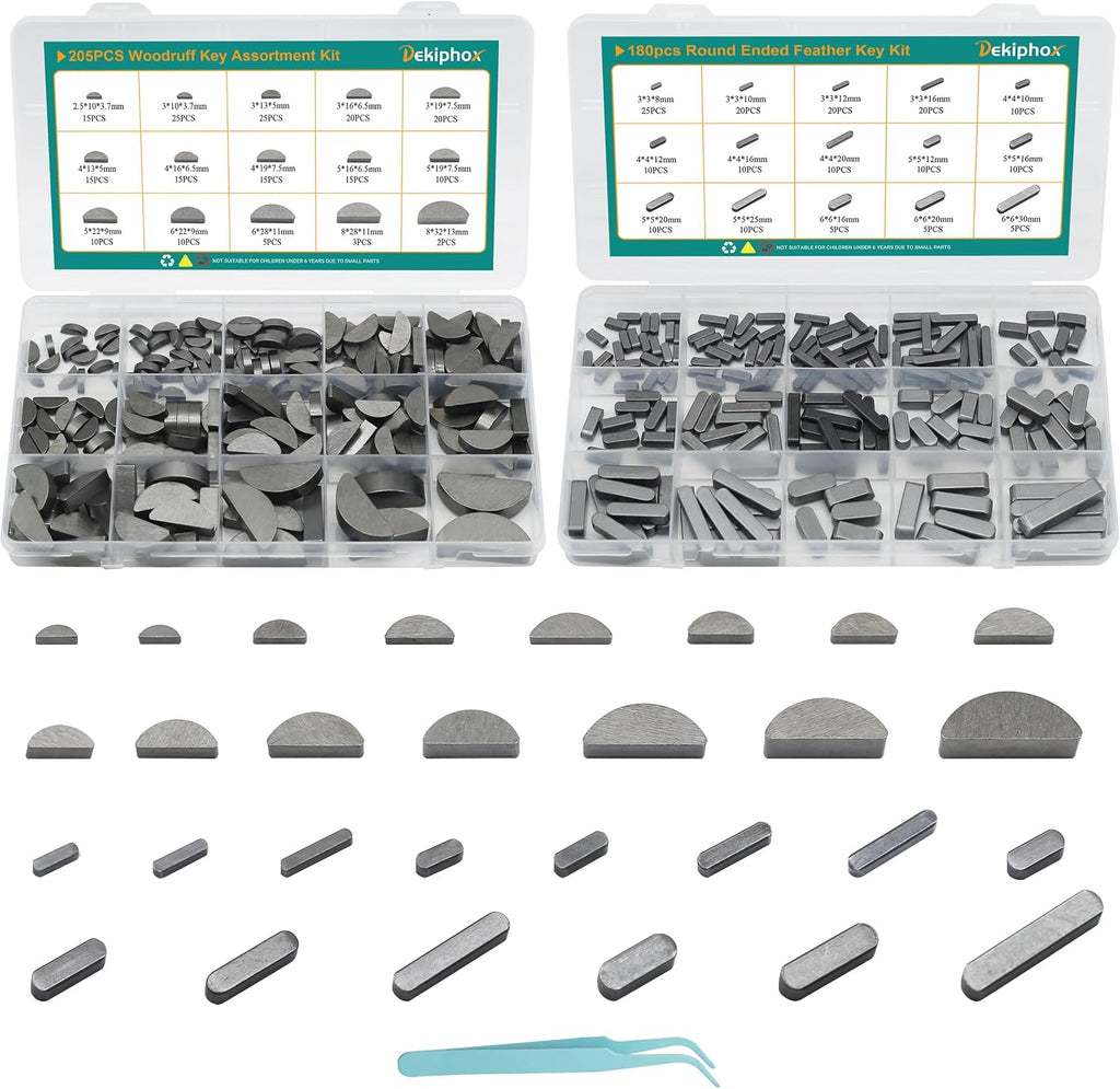 385pcs Metric Woodruff Key Assortment Kit Popular Sizes
