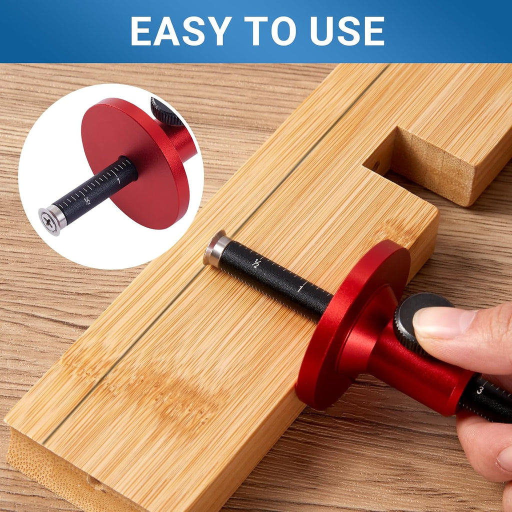 Wheel Marking Gauge with Micro-Adjustment – Precision Dovetail Marker for Woodworking, Dual MM/Inch Scale, Anti-Roll