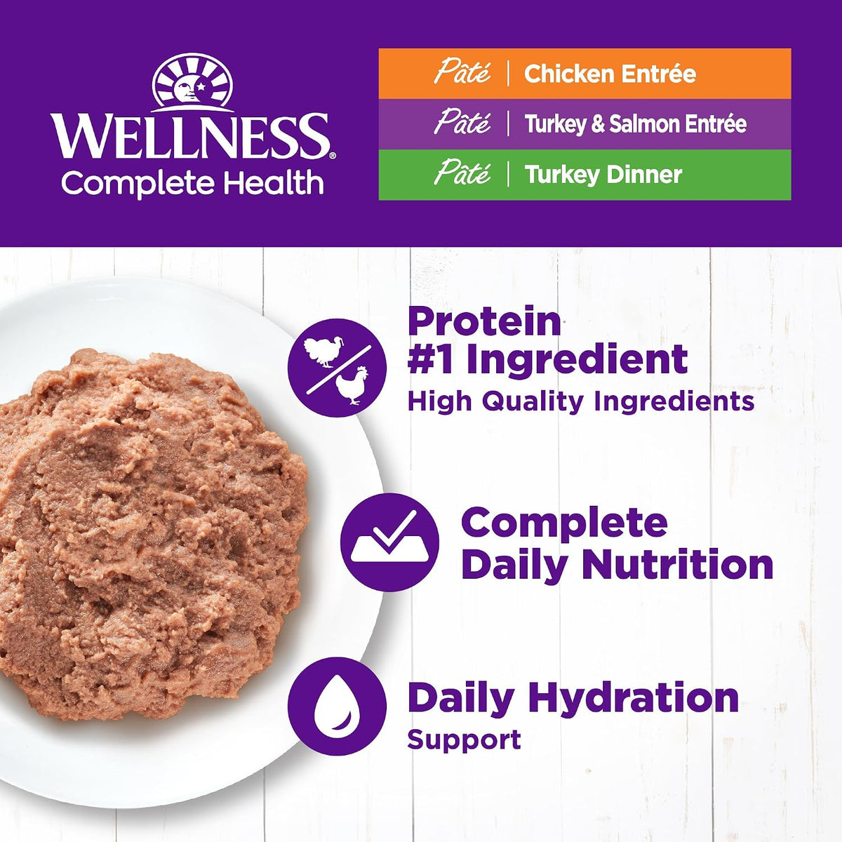 Complete Health Pate Variety Pack Adult Canned Wet Cat Food, Natural, Protein Rich, Grain Free, Chicken and Turkey