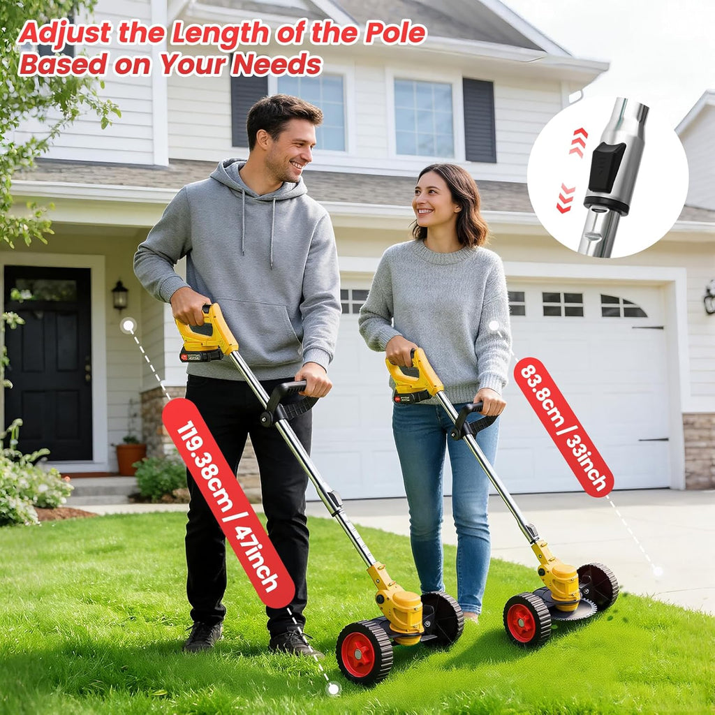 24V Electric Weed Wacker Edger Lawn Tool,2 2.0Ah Battery Powered Weed Eater | 3-in-1 Lightweight Brush Cutter/Lawn