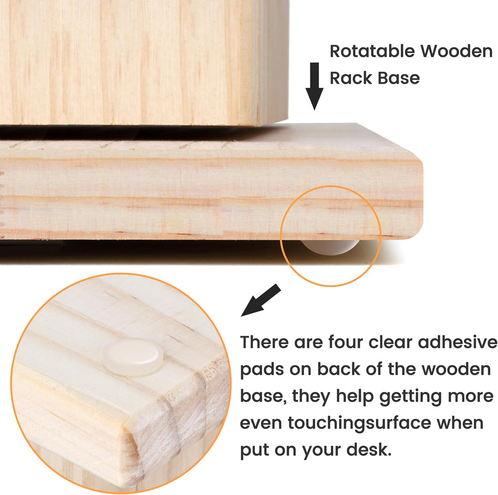 93 Spools 360° Fully Rotating Wooden Thread Rack | Thread Holder Organizer, with Inner Storage Compartments,To Store