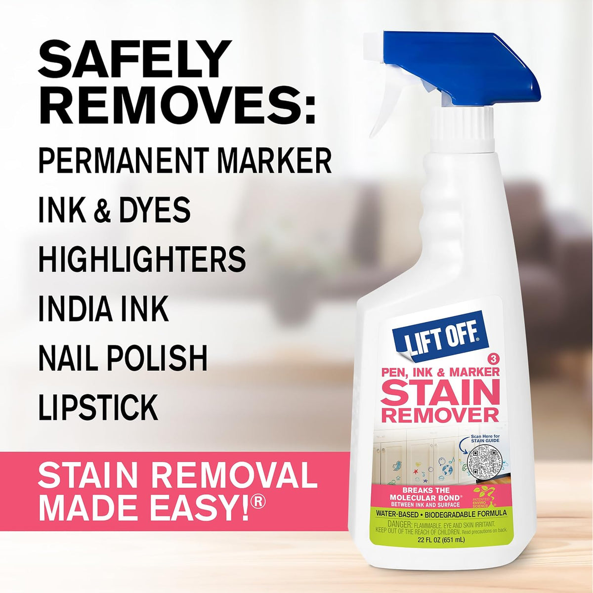 Lift Off Pen, Ink & Marker Stain Remover, 22 fl oz, 40901