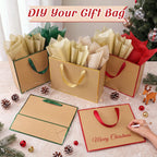 12 Pack Paper Gift Bag with Handles & Tissue, Green, Red, Gold