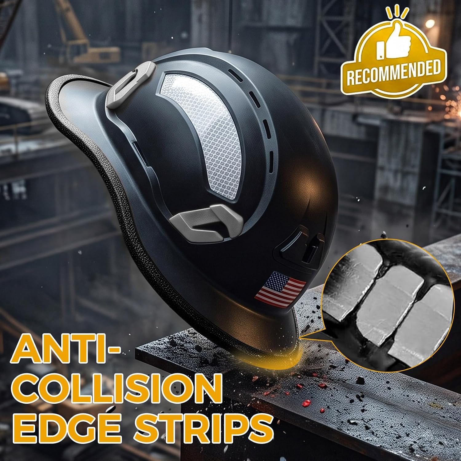 Aolamegs OSHA Approved Construction Full Brim Hard Hat Vented Type 1 | ANSI Z89.1 Class C Safety Helmet With Chin