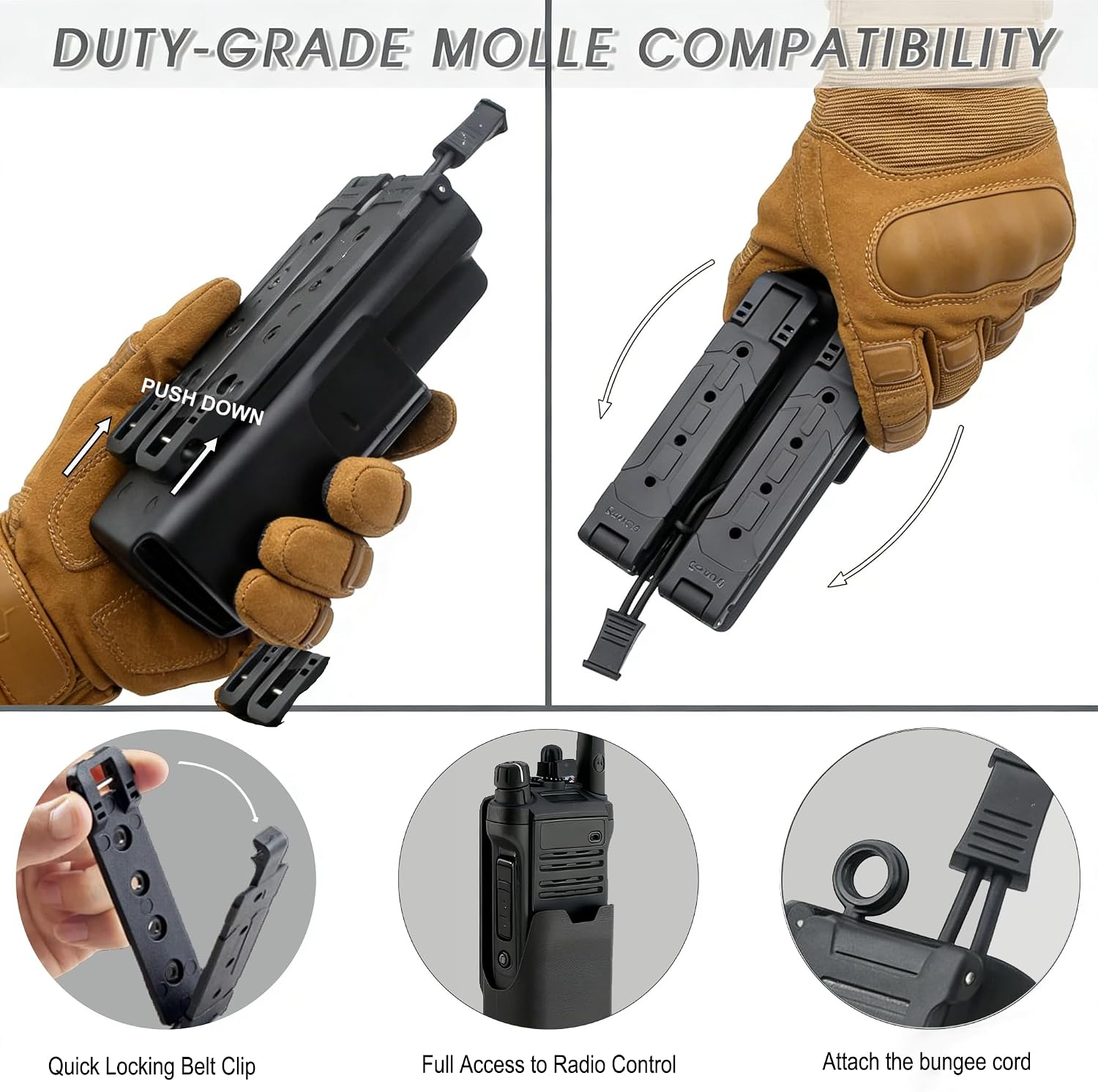 Tactical Radio Holster with Molle Vest Clip, Portable Radio Case Compatible with Motorola APX8000 APX6000 Radios with