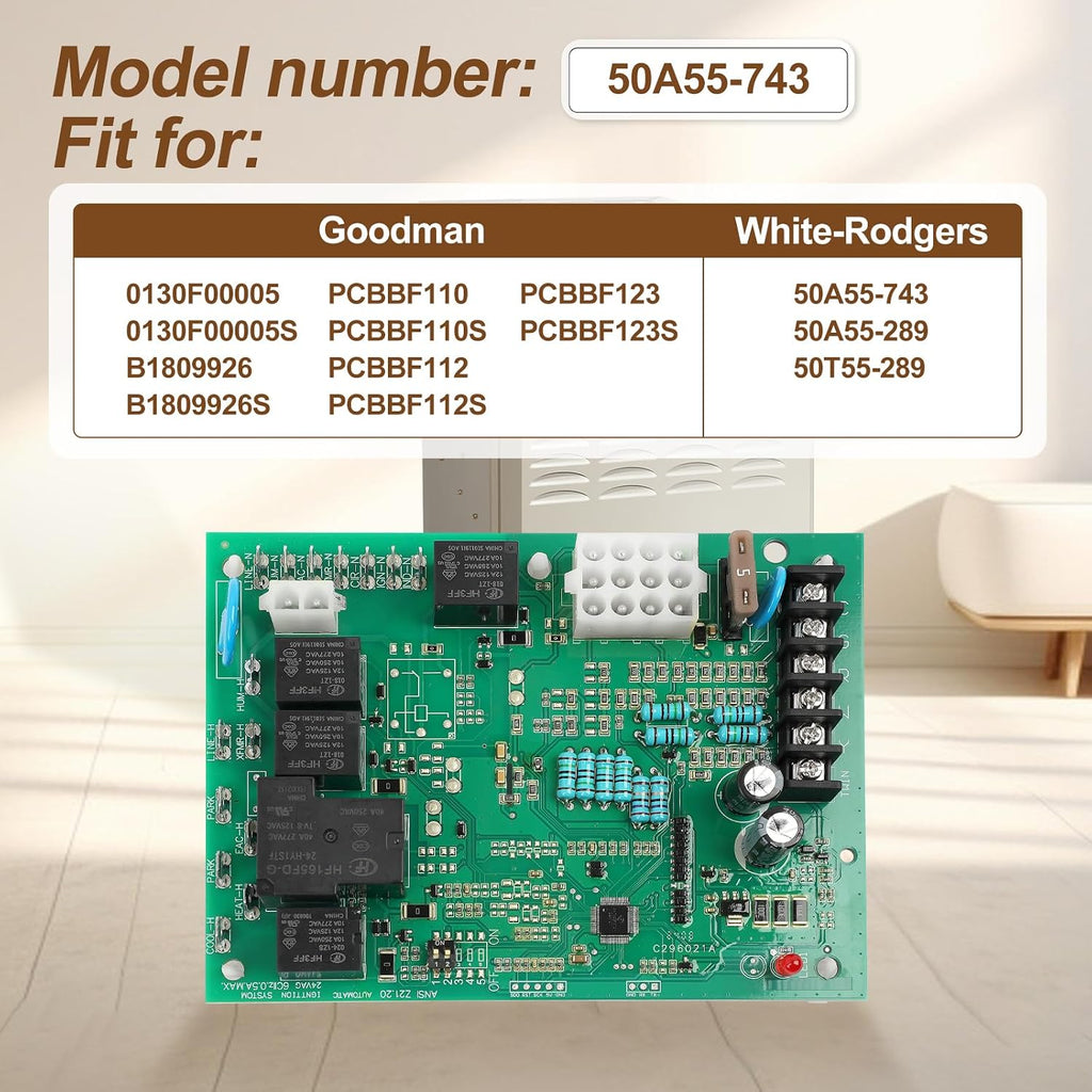 50A55-743 Furnace Control Circuit Board Fit for White-Rodgers/Goodman Model