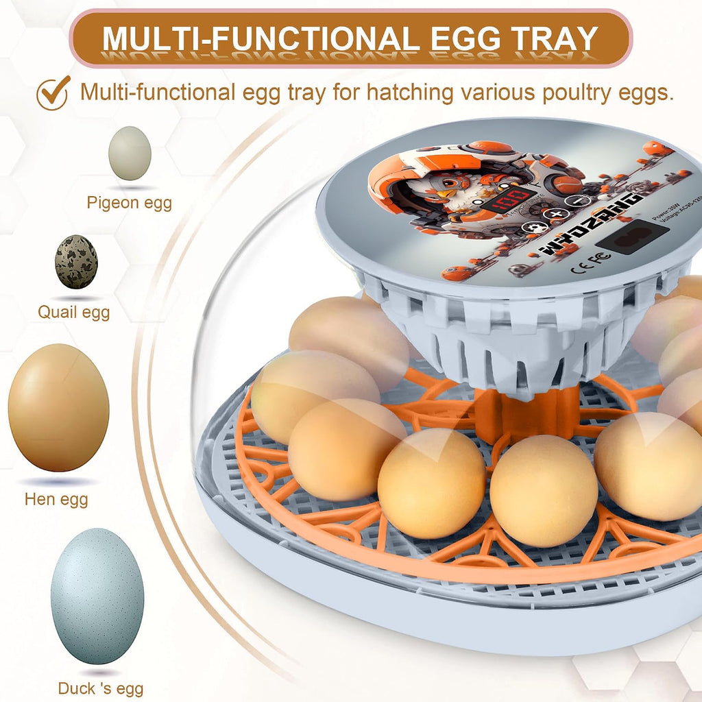 Smart Chicken Incubators for Hatching Eggs with Automatic Turner Small Poultry Duck Quail 12 Egg Incubator