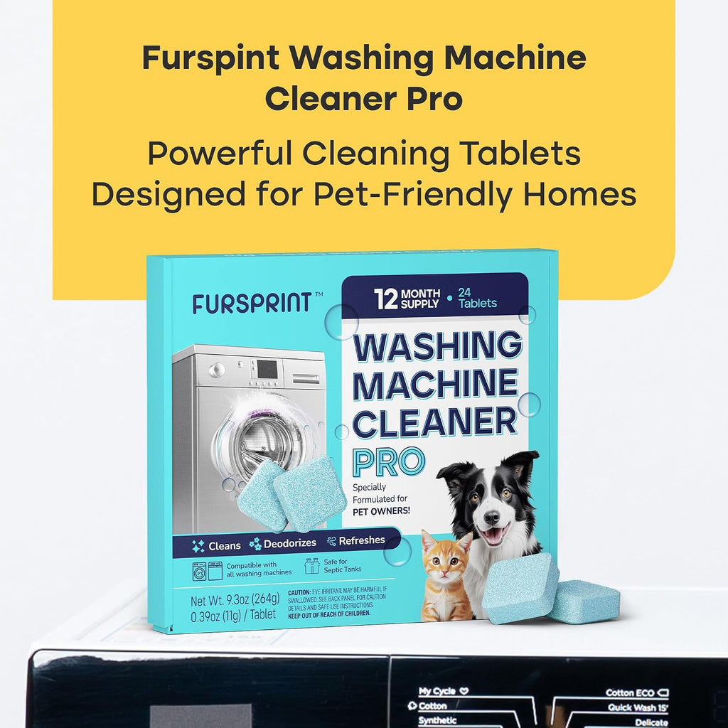 Washing Machine Cleaner Tablets Pro for Pet Owners, 24 Pack