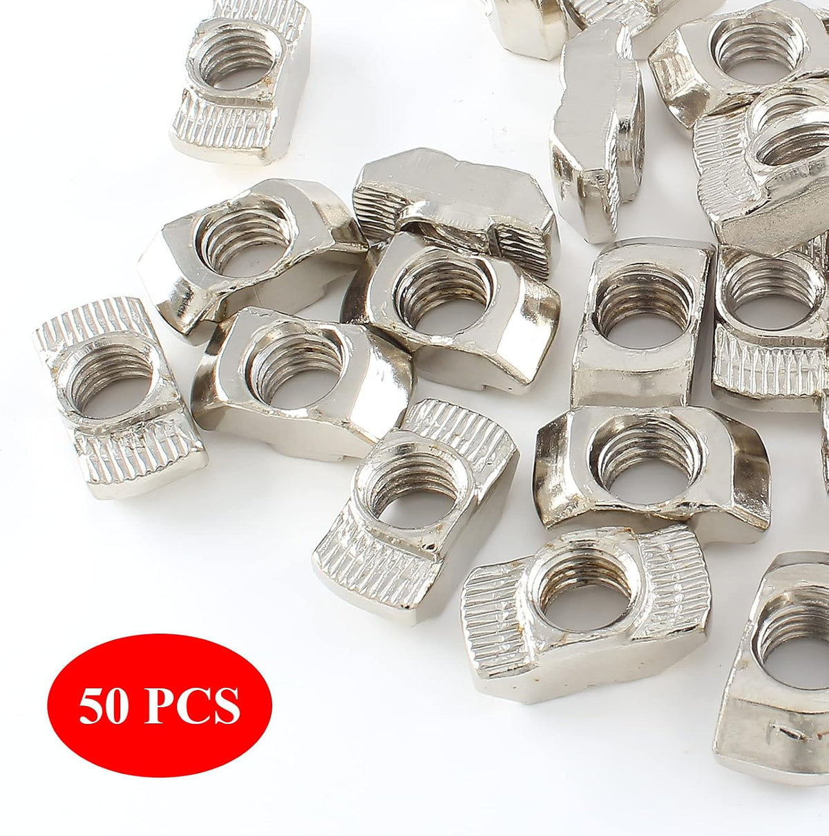 Sliding T Nuts, M8 Thread, 10mm T-Slot, 50 Pcs
