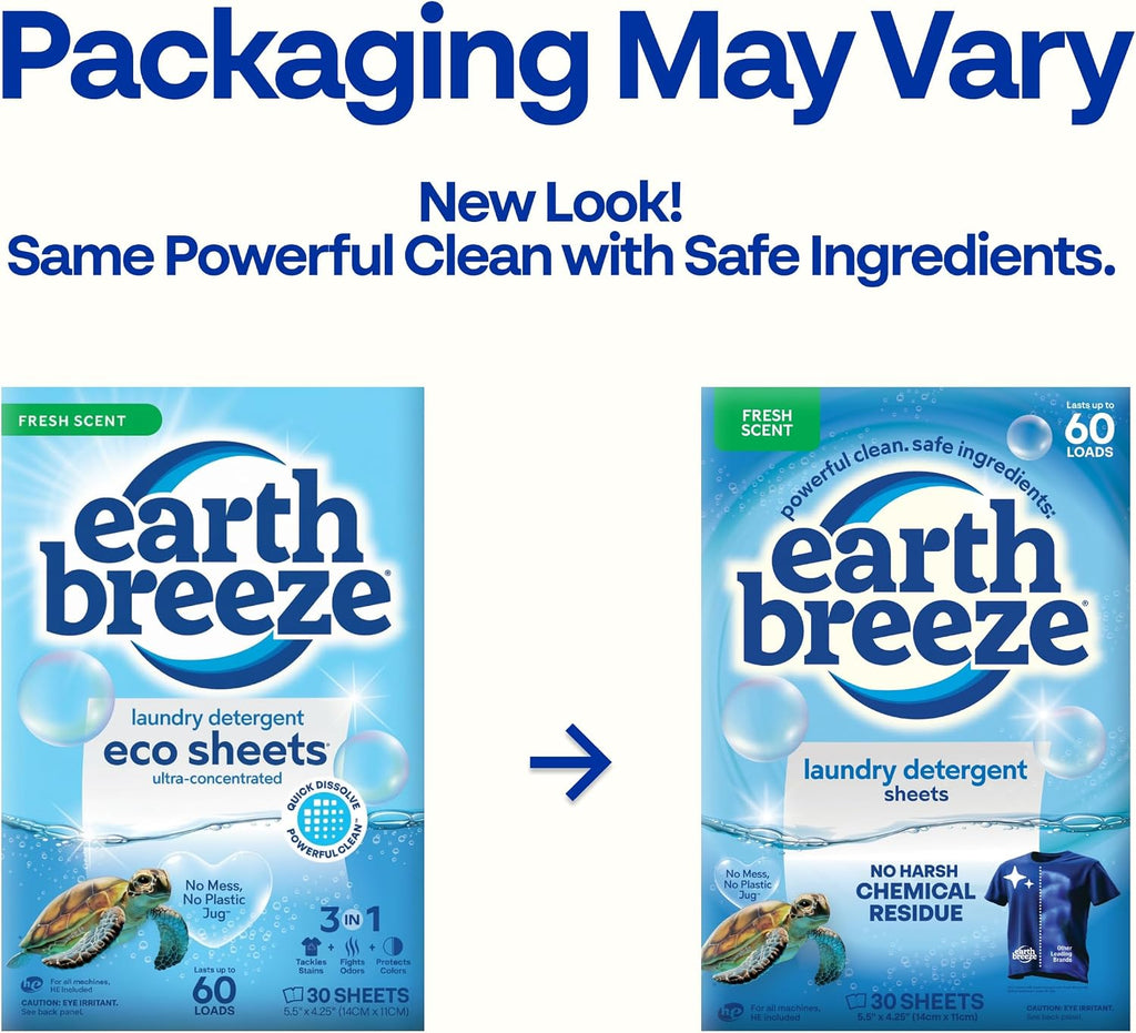 Laundry Detergent Sheets Fresh Scent 60 Loads