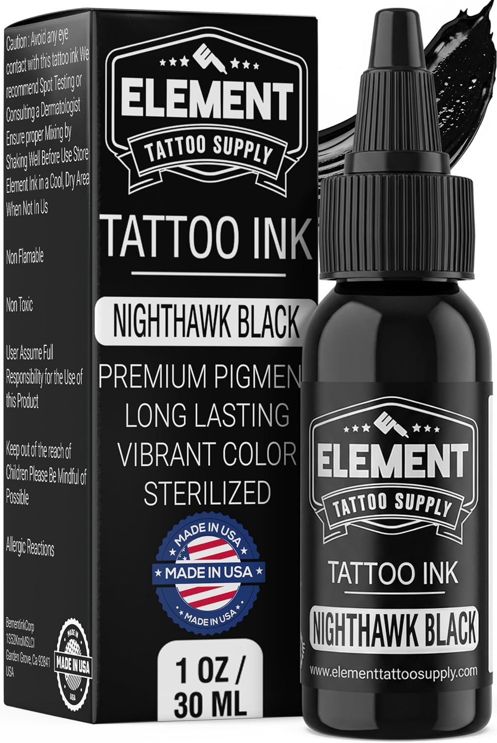 Nighthawk Black Tattoo Ink 1 oz