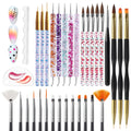 32pcs Nail Art Brushes Tools Set Dotting Tools for Gel Polish
